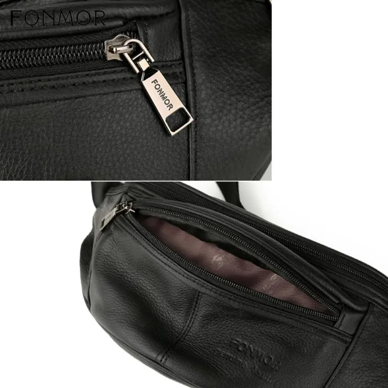 حقائب الخصر fonmor womens antitheft bag bag fanny حزمة حزام جلدي أصلي هاتف صغير مفتاح الرجال الأسود حزم للجنسين 2533