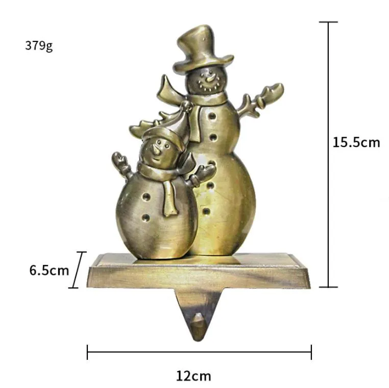 Weihnachtsdekorationen, Metallhaken, Schneeflocke, Schneemann, Weihnachtsbaum, Elch, Strumpf, zum Aufhängen, kreative Geometrie, Zinklegierung