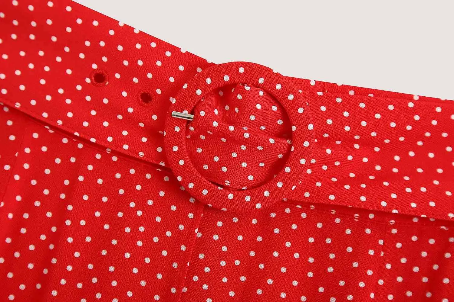 off ombro polka dot ternos mulheres ruched top 2 peças conjuntos elegante cinto botão longo vestido vermelho 210415