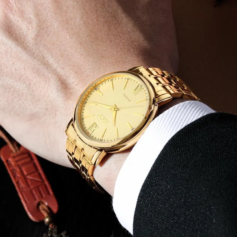 WRISTWATCHES KKY MRAJ Para Gold Watch 2021 Zegarki męskie luksus kwarcowy Wodoodporne damskie damskie mody Casual Lover Clock320d