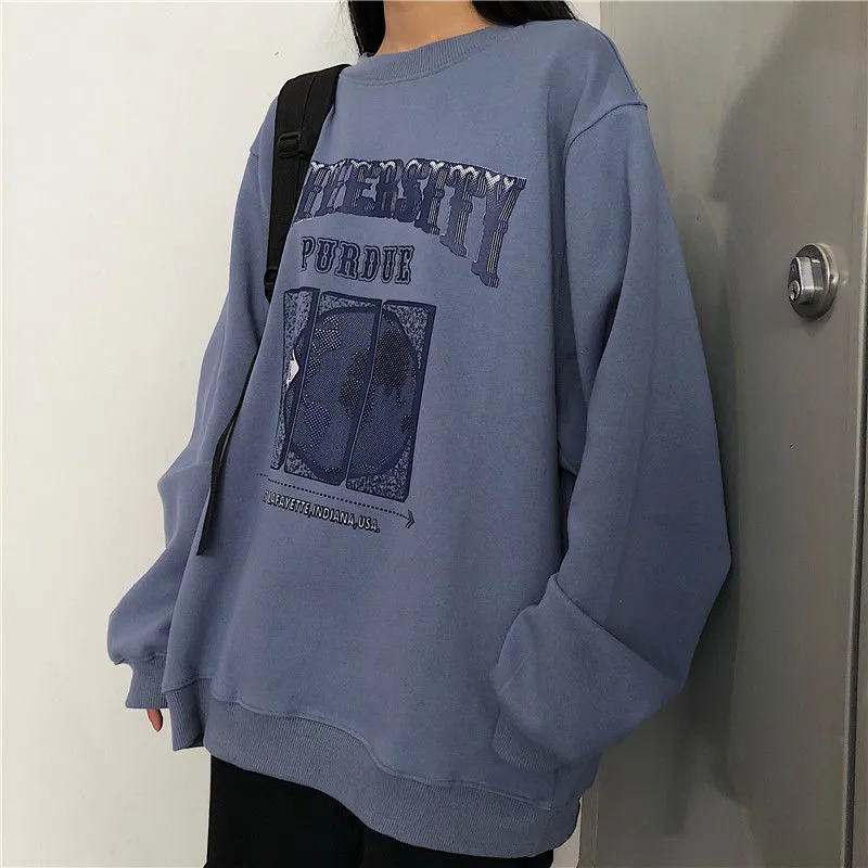 Women's Hoodies Sweatshirts Spring Autumn ONeck Pullover Women Korean Loose Clothes oversized Sweatshirt Vintage Oversized Harajuku hoodie 220907