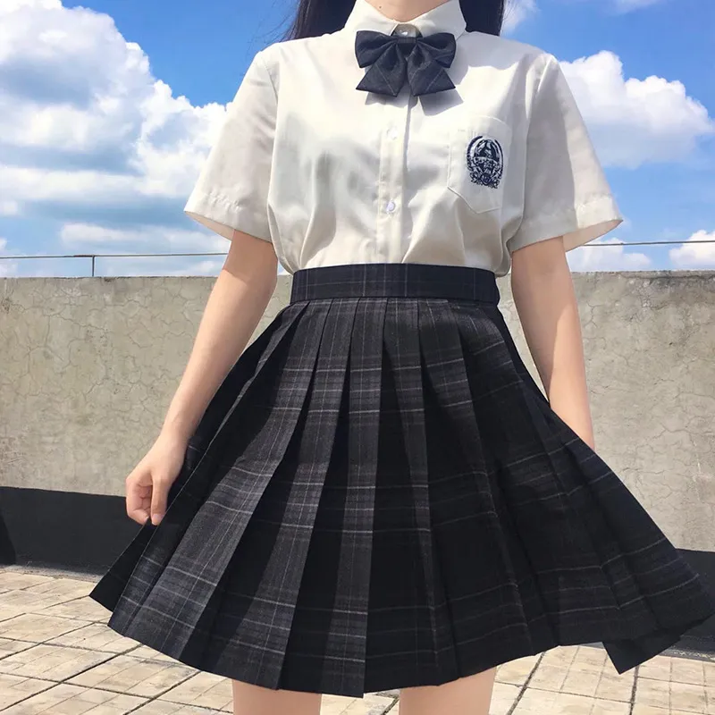 FESTY KARY Moda Verão Mulheres Saias Japão Estilo Escola Saias Plissadas para Meninas Cintura Alta Xadrez Mini Saia 220617