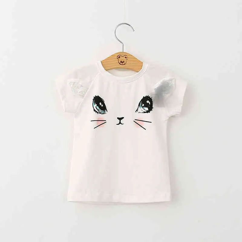 Yaz kızların giyim setleri Kore karikatür kısa kollu t-shirt + Net iplik etek 2 adet bebek çocuk giyim seti çocuk giyim Y220310