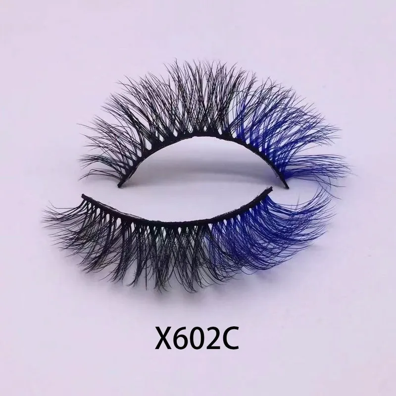 3D falska minkfransar färg lösögonfransar tjocka och överdrivna ögonfranspersonlighet falska fransar skönhet ögonfransförlängning