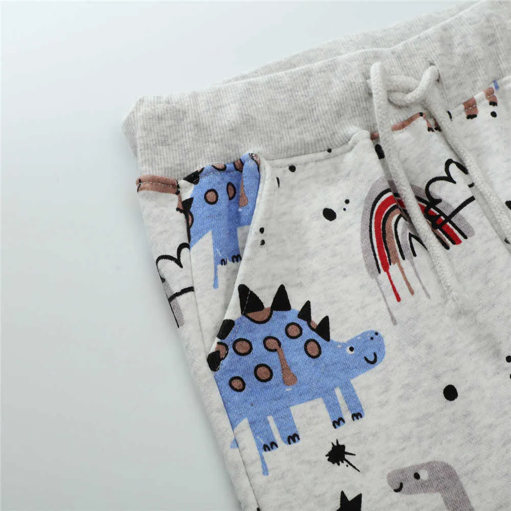 跳躍メーター冬秋動物刺繍男の子女の子スウェットパンツ赤ちゃん巾着ロングパンツ子供服210529