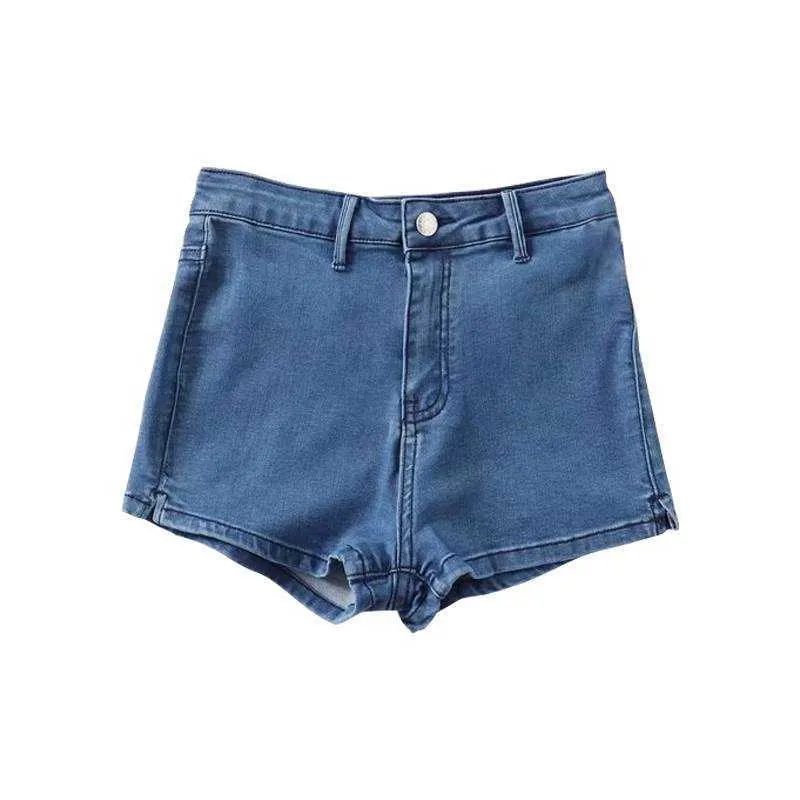Jeans estivi Mini pantaloncini a vita alta Donna Booty Kawaii Sexy Denim Feminino Short Mujer 210714