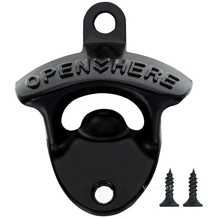 Wall Mounted Beer Bottle Opener Rustic Farmhouse Zinc Alloy Screws For Outdoor Rustic Cabinet Cap Openers Kitchen Tools T2I52767