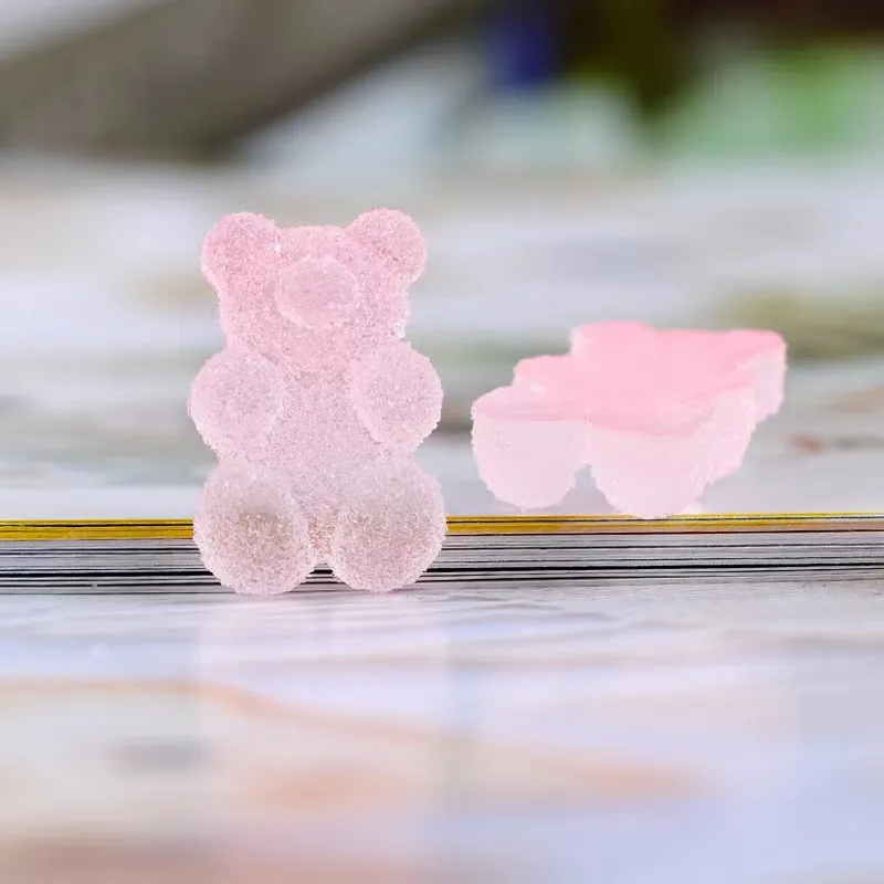 Gummy Bear Beads Composants cabochon simulation sucre Gears Bears Cub Charms Flatback Glitter Resin Crafts For DIY Jewelry M302T