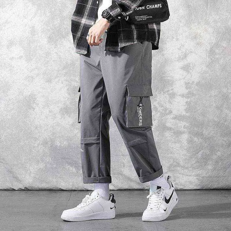 Harajuku Fashion Cargo Pants Classic Black Mens Hip Hop Vêtements Jogger Hommes Été Casual Gym Pantalon de survêtement avec poches pratiques G220224