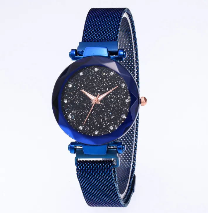 Diamond Starry Sky Dial zegarek Piękny fioletowy kwarc Women Watch Damie Watches Fashion Woman Casual Na rękę