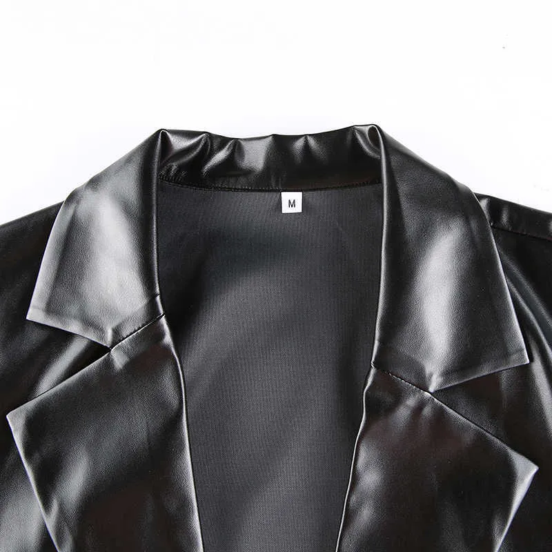 Suchcute pu mulheres jaqueta de couro outono casaco streetwear mulheres negras jaqueta estética gótico vintage 90s outfits outwear senhora 211007