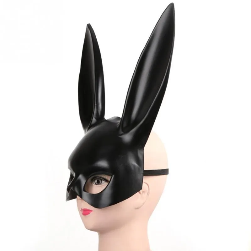 Moda PVC Kobiety Dziewczyna Party Cosplay Królik Długie Uszy Karnawał Maska Halloween