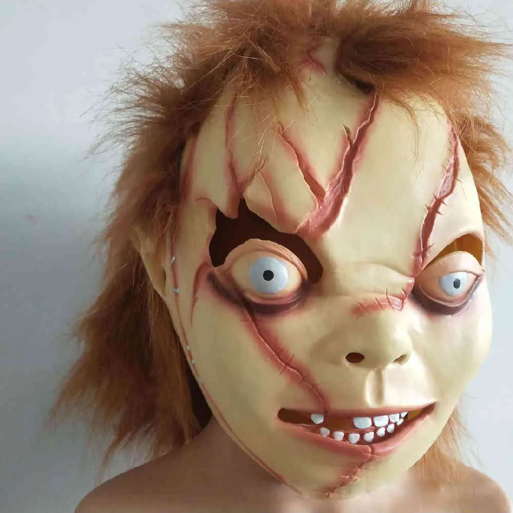 Cosplay страшно тушь для туфли Хэллоуин террористический латекс реалистичные маски ужасов кукол Chicky
