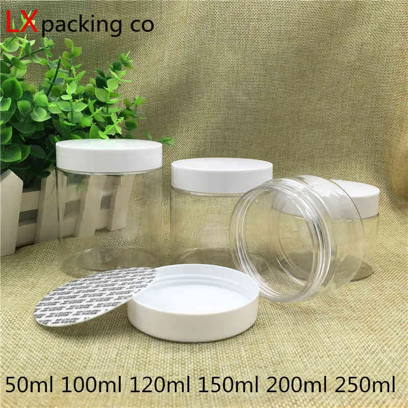 50 ml 80 ml 100ml150ml 200ml 250 ml Clear Plastic Packaging Flessen Lege Spice Container Bruiloft Candy Bank 210331