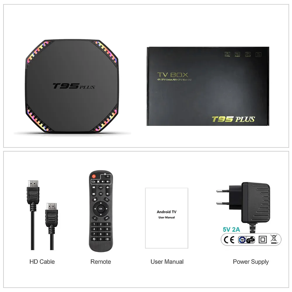 T95 Plus Android 11.0 8GB 128GB TV Box Rockchip RK3566 Supporto 4K USB3.0 5G Dual Wifi 1000M LAN 4GB 32GB Lettore multimediale