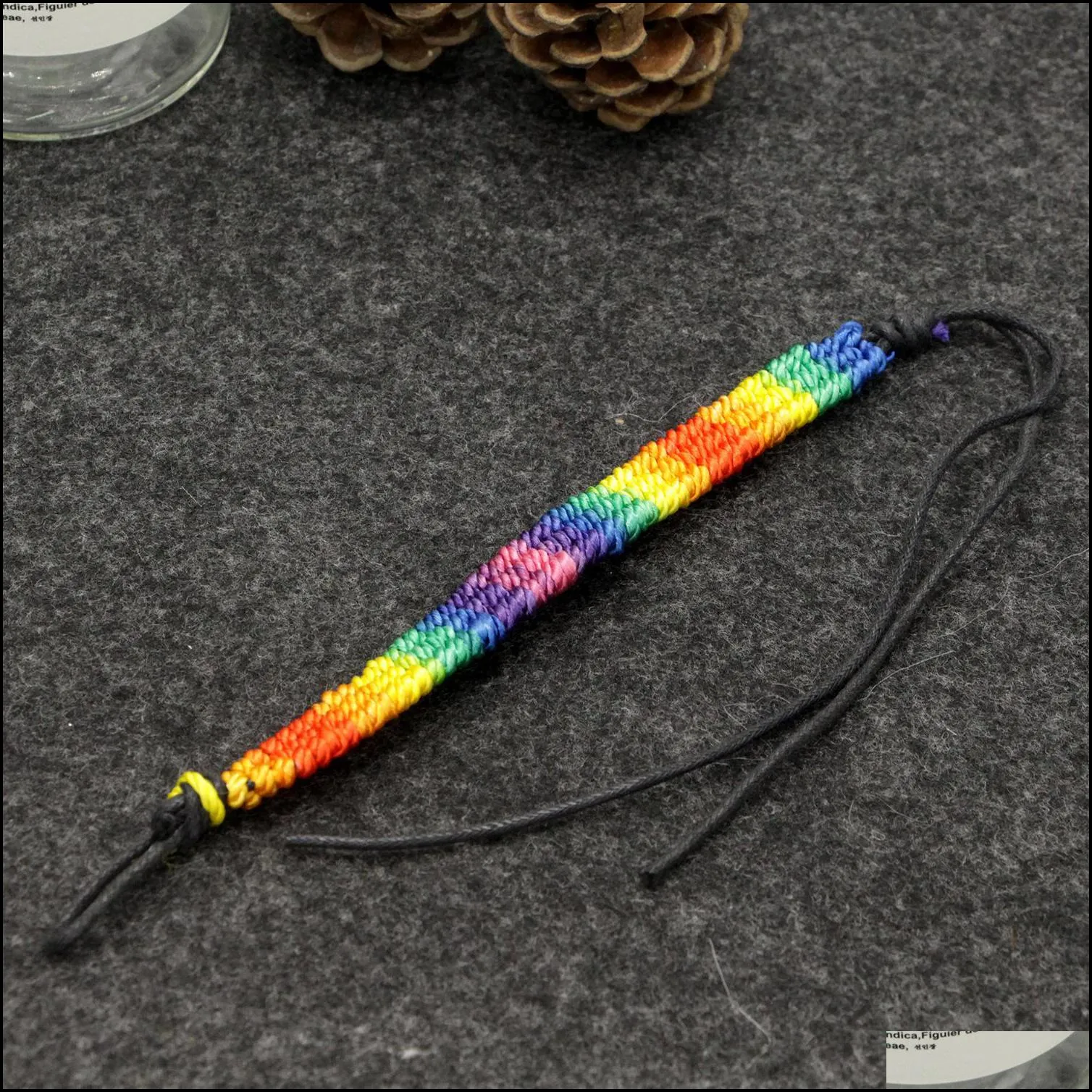 Kimter Charm Lesbian Valentine`s Gifts LGBT Flag Braid Handmade Rainbow Gay Pride Bracelet Love Delicate Friendship Bracelets M094FA