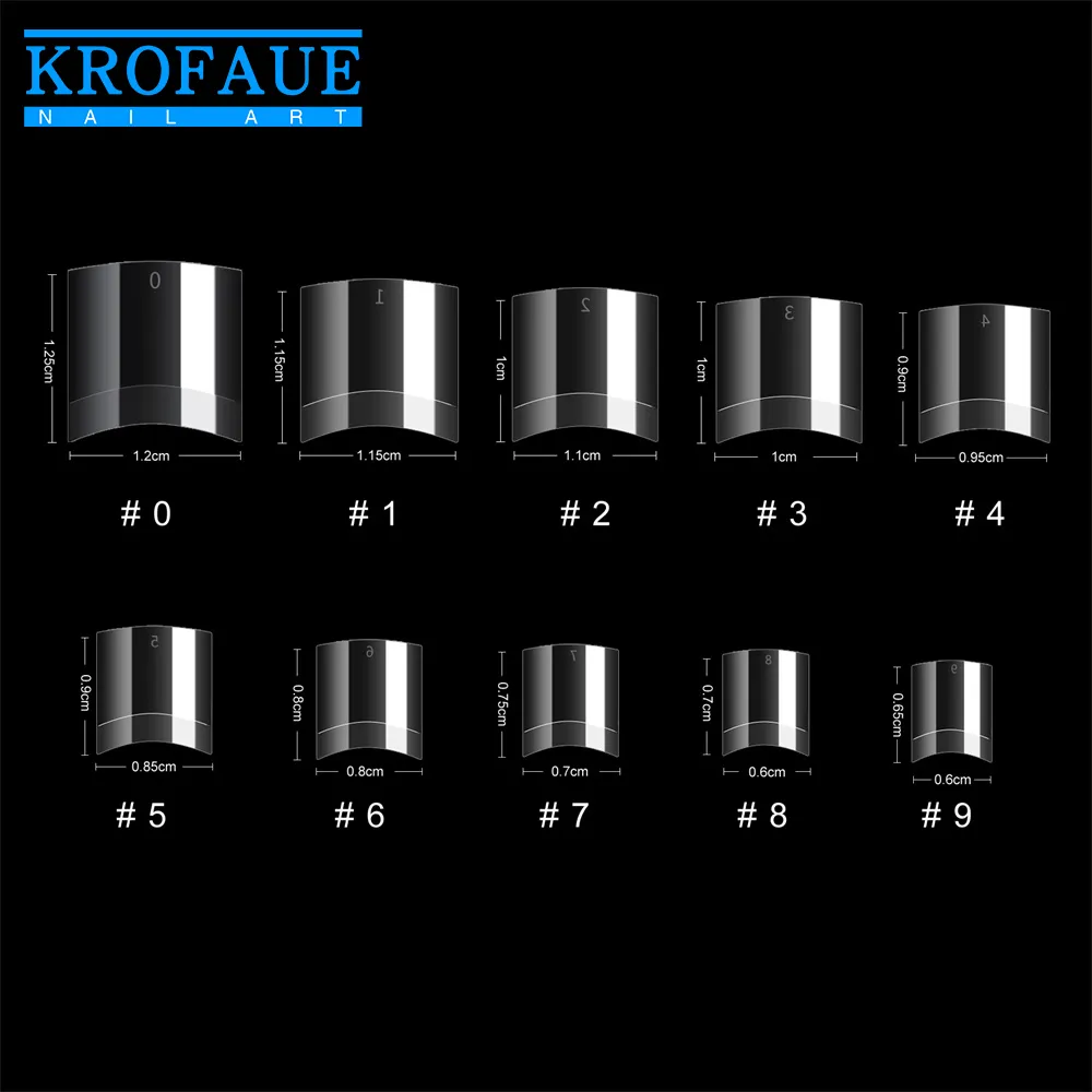 Krofaue 500 шт. Короткие французские советы прозрачные акриловые ложные S половину покрытия искусственного удлинительного наконечника маникюрный инструмент для ногтей