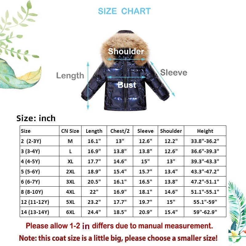 Orangmom Teen Winter Children's Roupas para baixo Casaco Meninos Meninas Roupas Parka Kids Jaquetas Snowsuit por 2-14 anos 210916