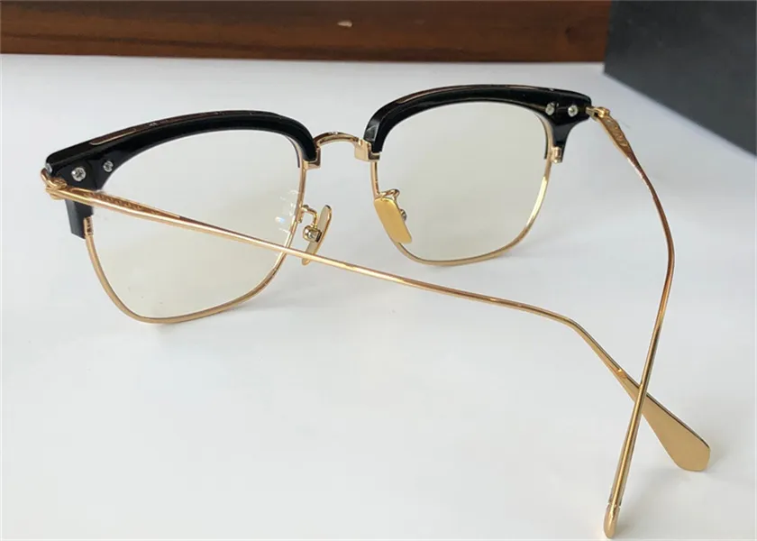 نظارات إطار نظارات جديدة sluntradicti men eyeglasses تصميم نظارات نصف إطار خمر نمط steampunk مع case2162