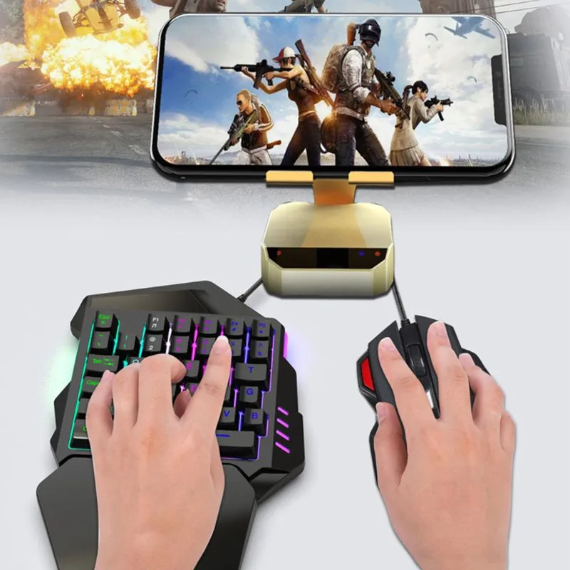 One-Handed Keyboard Portable Color Backlit One Hand Mechanical Gaming Keyboard 667C