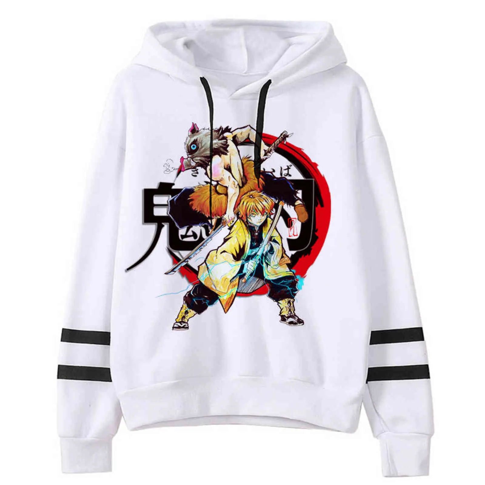 Demon slayer kimetsu nej yaiba män / kvinnor hoodies anime unisex estetic 90-talet nezuko zenitsu tanjiro sweatshirt casual man huva y1120