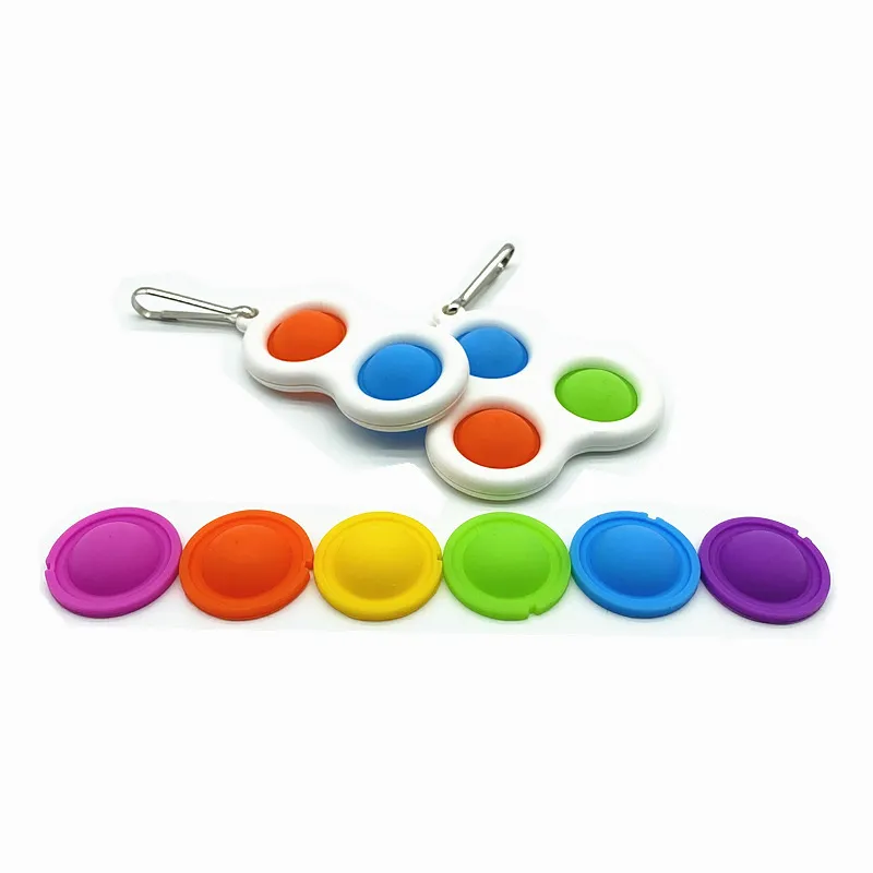 Fluorescent Push Bubble Keychain Popper Sensory Toy For Autism, Special