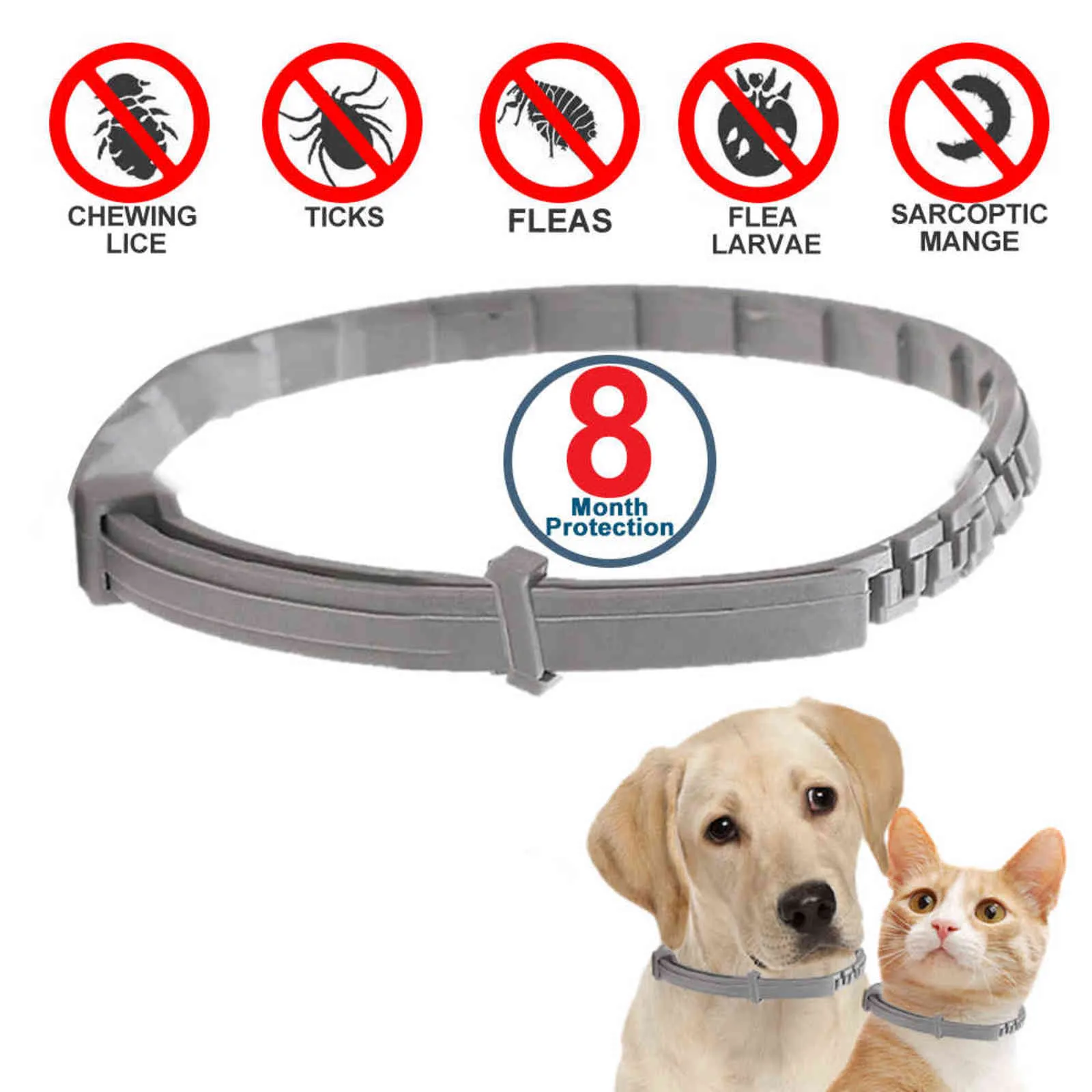 38 cm 70 cm Einziehbares Entwurmungshalsband für Hunde und Katzen, Anti-Floh-Zecken-Prävention, Mückenschutzhalsband für Katzen, Hunde, Haustierprodukte