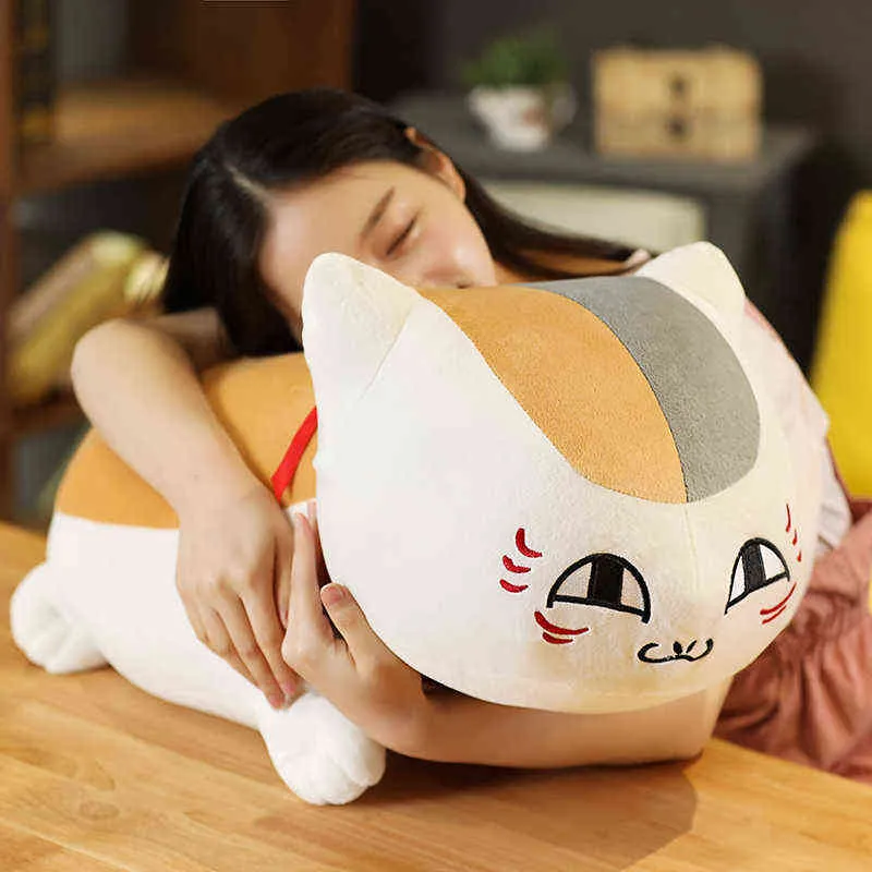 20-60cm Natsume Yuujinchou Nyanko Sensei Plush Cat Anime Cartoon Stuffed Doll Toy Pillow Cushion for Children Birthday Gift Y211119