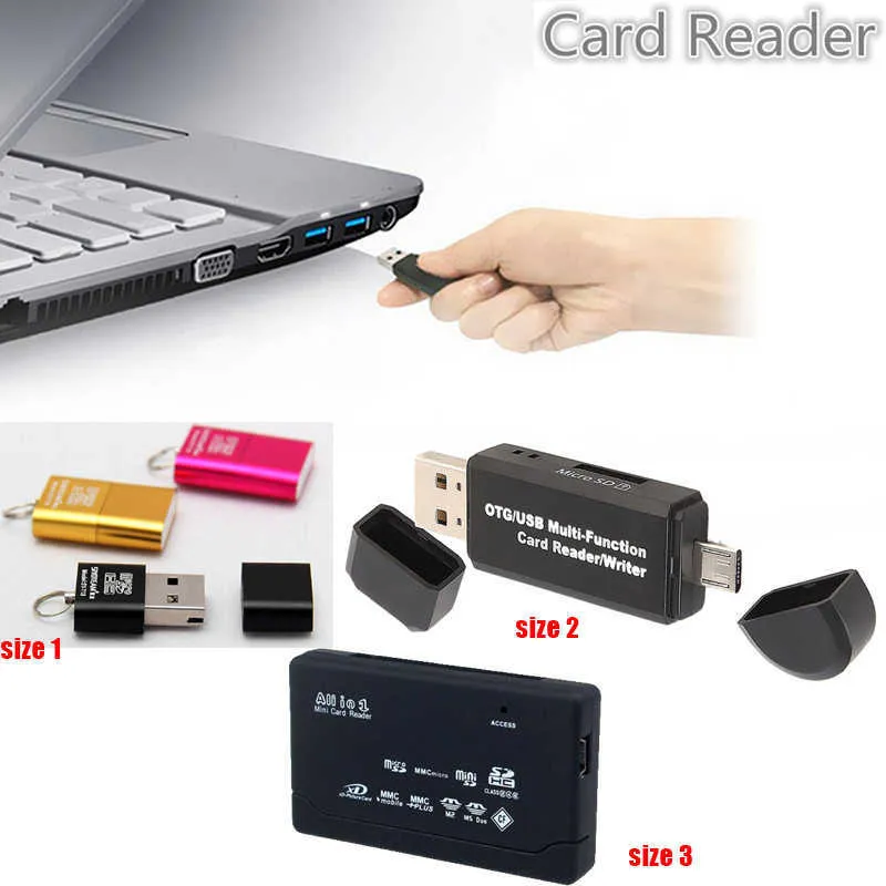 Alles-in-een Kaartlezer USB 2.0/Micro USB SD/TF Card Adapter U Disk Laptop accessoires Flash Drive Smart Geheugenkaart