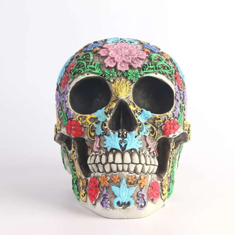 BUF Modern Resin تمثال Retro Skull Decor Decoration الزخارف الزخارف الإبداعية المنحوتات النحت النموذجية هدايا الهالوين 2108279210261