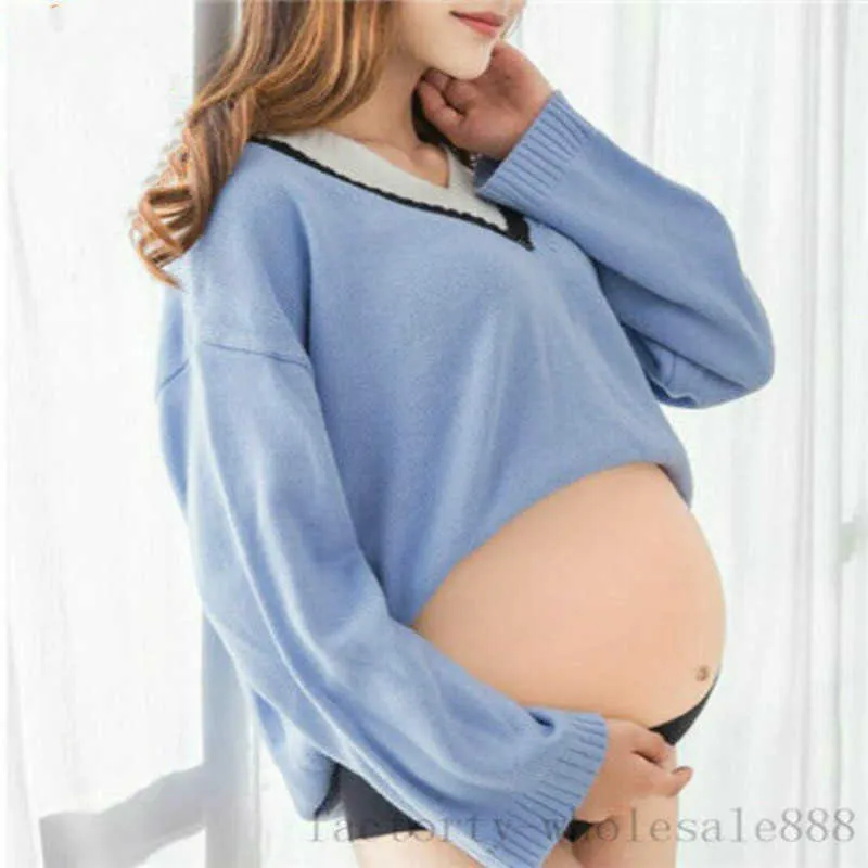 2020 Silicone Jelly Fake Pregnant Artificial Baby Bump Belly Test Full Body Shapewear Bodyshaper Waist Shaper Plus Size