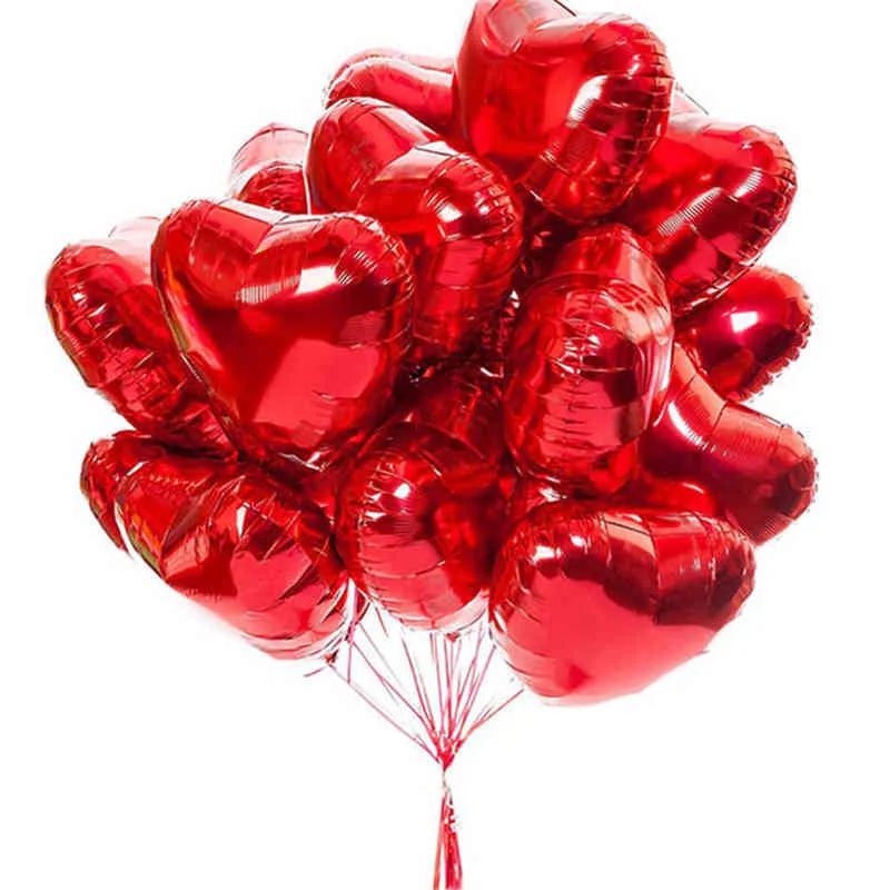 18 pouces Rose Or Rouge Rose Amour Feuille Coeur Hélium Ballons De Mariage Fête D'anniversaire Ballons Saint Valentin Globos Fournitures 211216