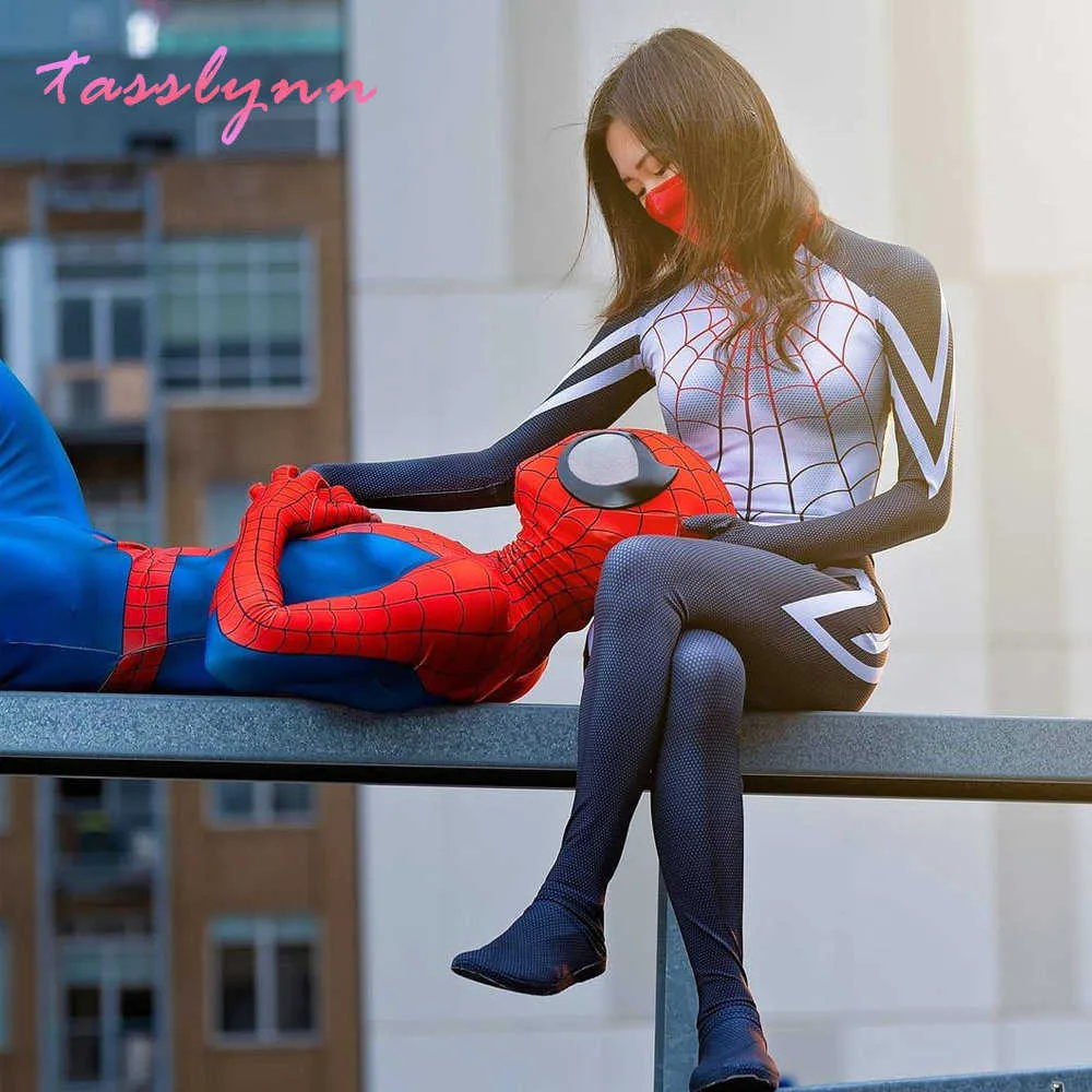 2020 여자를위한 할로윈 의상 슈퍼 히어로 영화 Cindy Moon Costumes Cosplay Spider Silk Cosplay Bodysuit G09253497125