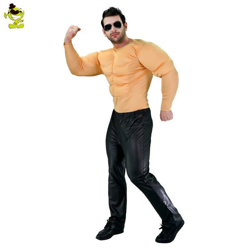 Nowy przylot mięśni Top Men Men Mięsień Najlepsze kostiumy dla dorosłych Cosplay Halloween Funny Strong Man Rola Prezentacja Kostium G0925260G