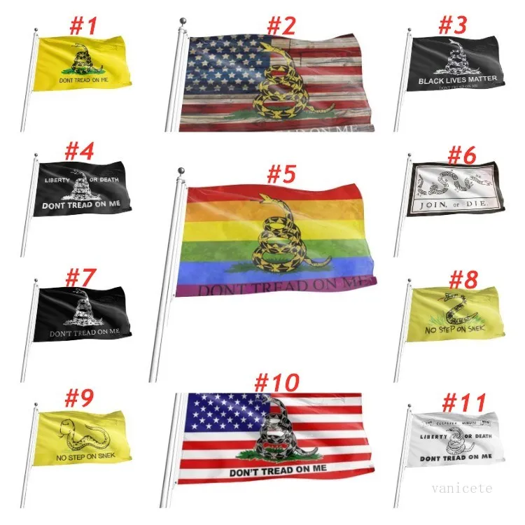 Baner Flags 21 Wzory 3x5 FT 90 * 150 cm US Ameryki Brak kroków na Snek Żółty Wąż Banner American State Flag T2I52247