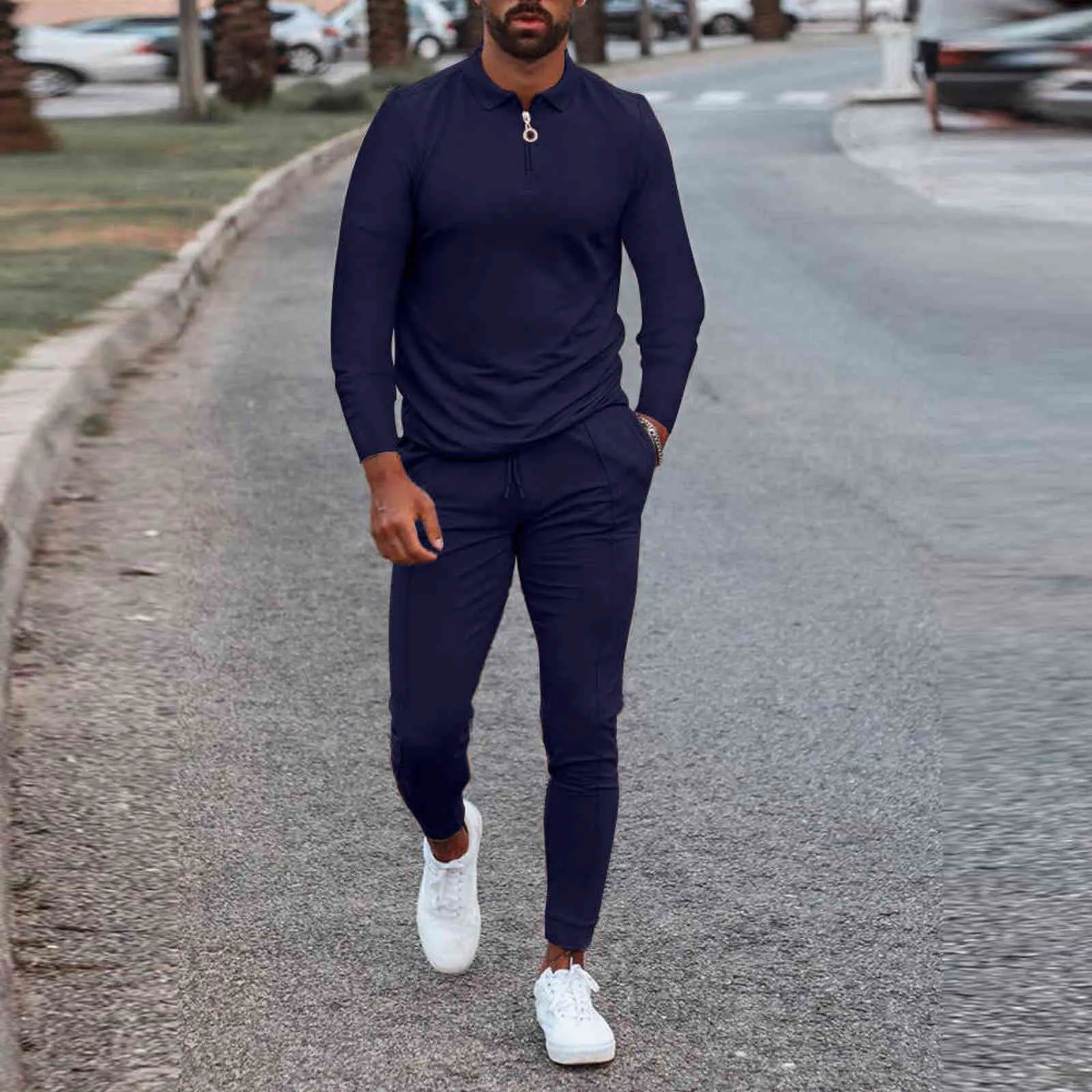 vendite calde autunno 2021 abbigliamento sportivo da palestra in due pezzi set di pantaloni jogger personalizzati moda tuta da uomo H1120