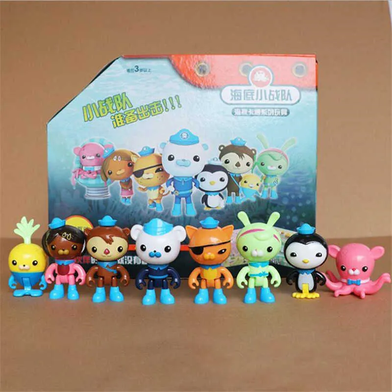 8 pçsset octonauts figura de ação brinquedo capitão cracas mini modelo boneca crianças presente 2107191372021