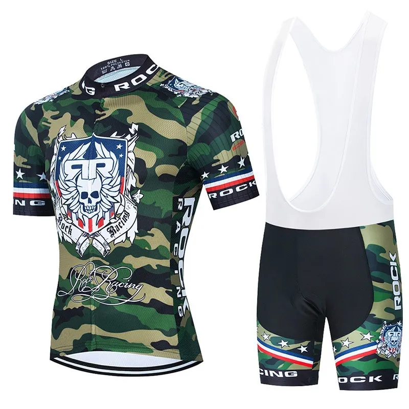 2022 Rock Racing Cycling Jersey Set MTB Uniform Mens Cycling Kit Bicycle Clothing Summer Maillot Culotte285Z