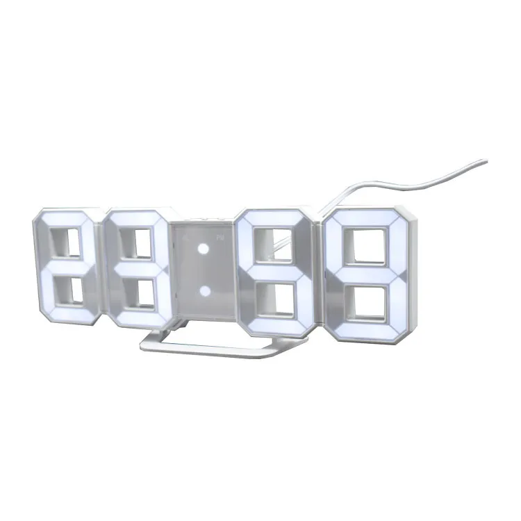 LED 3D Stereo Saatler Yaratıcı Duvar Dekorasyon Büyük Dijital Ekran Elektronik Duvar Saati