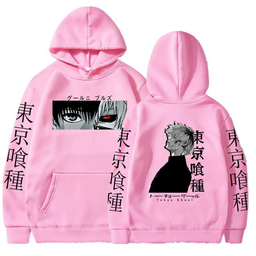 Tóquio Ghoul Anime Hoodie Tops Tops Manga Longa Ken Kaneki Gráfico Casual Moda Pano Pullover Y0927