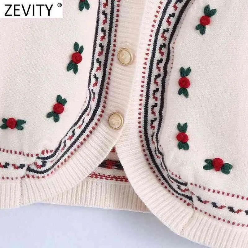 Women Vintage Hand Made Crochet Floral Decoration Casual Kitting Vest Jacket Lady V Neck Sleeveless WaistCoat Tops SW705 210420
