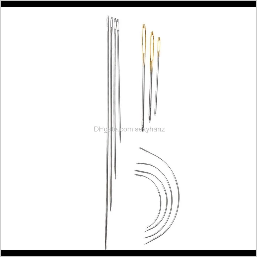 11 pieces assorted stitching needles self threading hand sewing needles in steel for leather repair crafts diy