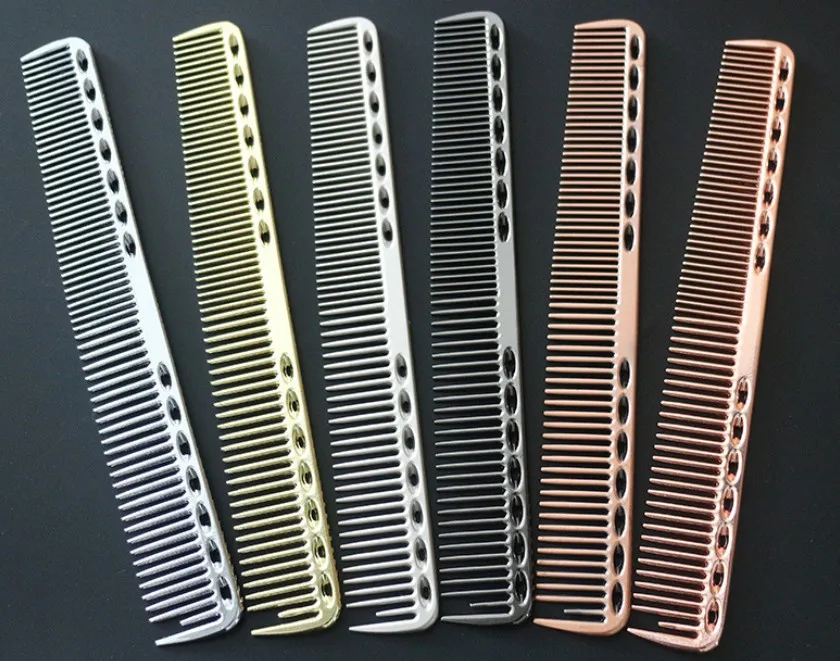 Durable Space Aluminum Hairdressing Cut Comb Anti Static Haircut Comb for Salon Barber Hair Beauty Tool297u