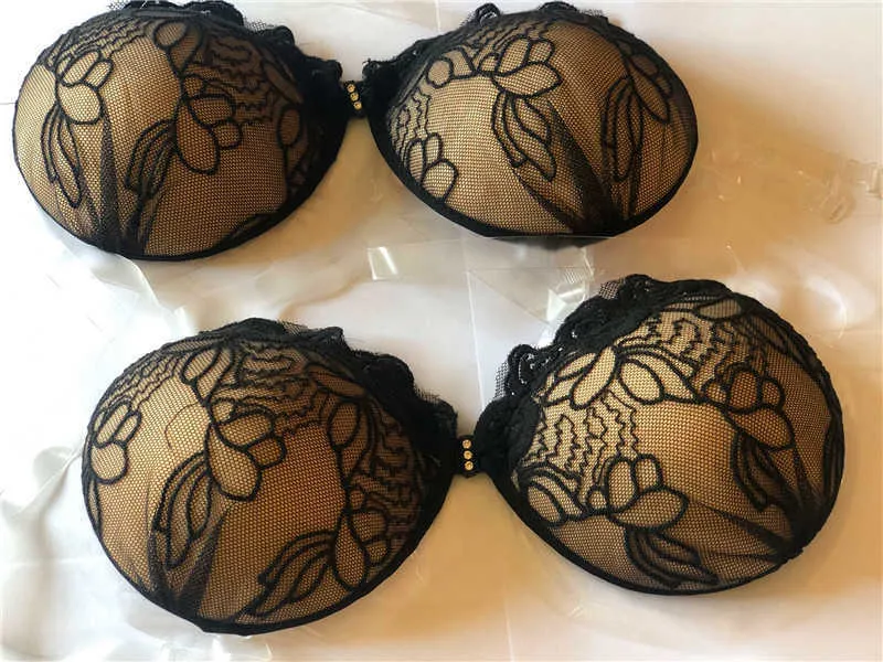 Push Up Thick Self Adhesive Magic Bra Backless Strapless Front Closure Stick On Silicone Gel Cleavage Enhancer Invisible Bra 210623