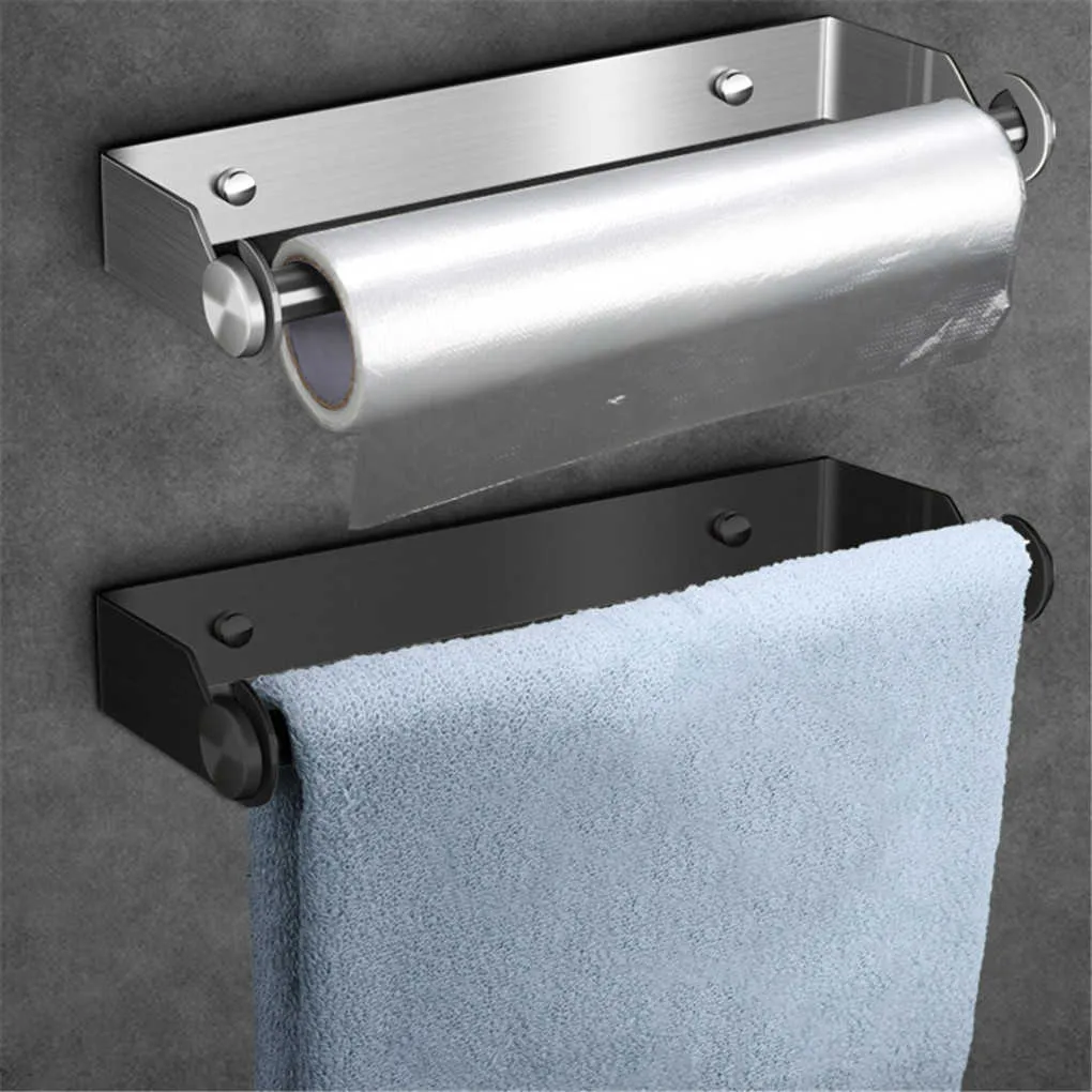 Uchwyt papieru toaletowego ze stali nierdzewnej Dźwionka Kuchnia Rack Rack Rack i Tkanki ABS do łazienki 210720