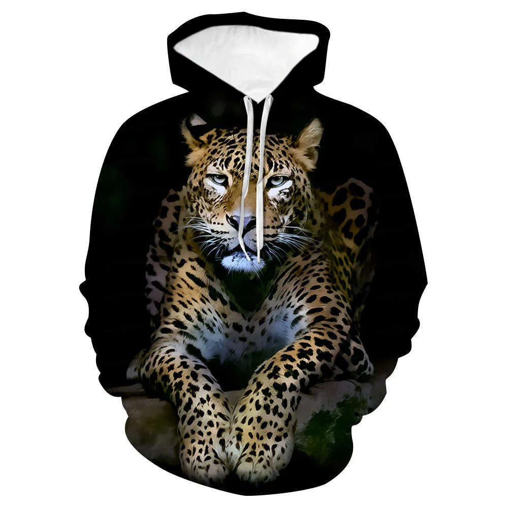 Uomo Donna Novità Felpe con cappuccio Animal Tiger 3D Stampa Pullover con cappuccio Tute casual Felpe Moda Adolescenti Streetwear Felpa con cappuccio Y0804