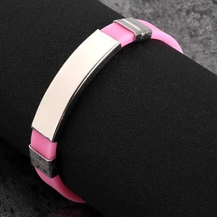 Men Women Customized ID NAME bands Bracelet Official or Sport Wristband Waterproof Silicone Identification Bracelets Bangle