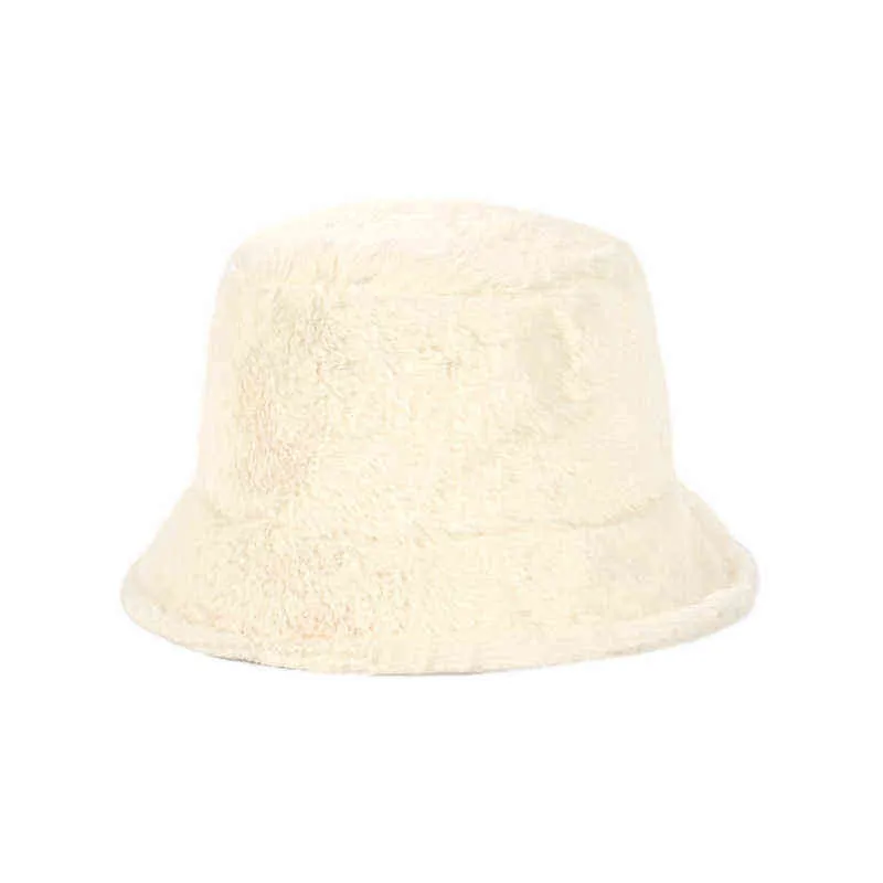 Kobiety Rabbit Fur Bucket Hat Ciepły Rybak Kapelusz Outdoor Panama Cap Moda Nowa Jesień Zima Harajuku Cap G220311