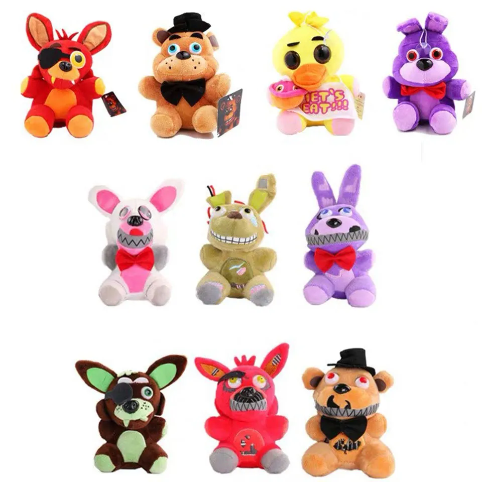 Cinq nuits chez Freddy's FNAF peluche 18cm 25cm Freddy Fazbear ours Bonnie Chica Foxy peluches douces poupée cadeaux pour enfants