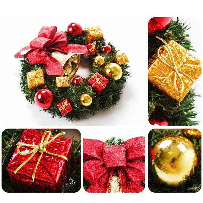 Kerst Krans Rattan Decor Christmas Decorations Family Holiday Party Wall Window Deurdecoratie Bloemen Kroon Navidad 211104